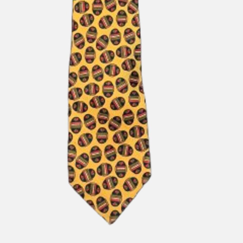 VTG Robert Talbott Studio Geometric Gold Heritage Preppy Classic Tie